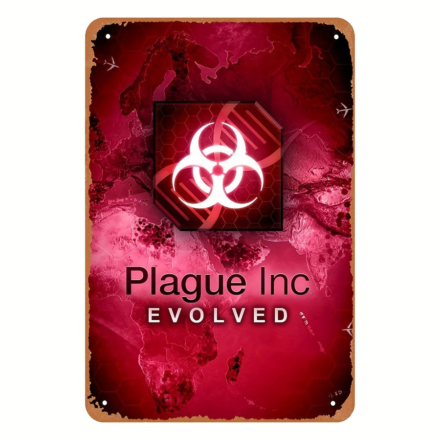 Retro Gaming Art - Papan Logam Bergaya Vintage Plague Inc