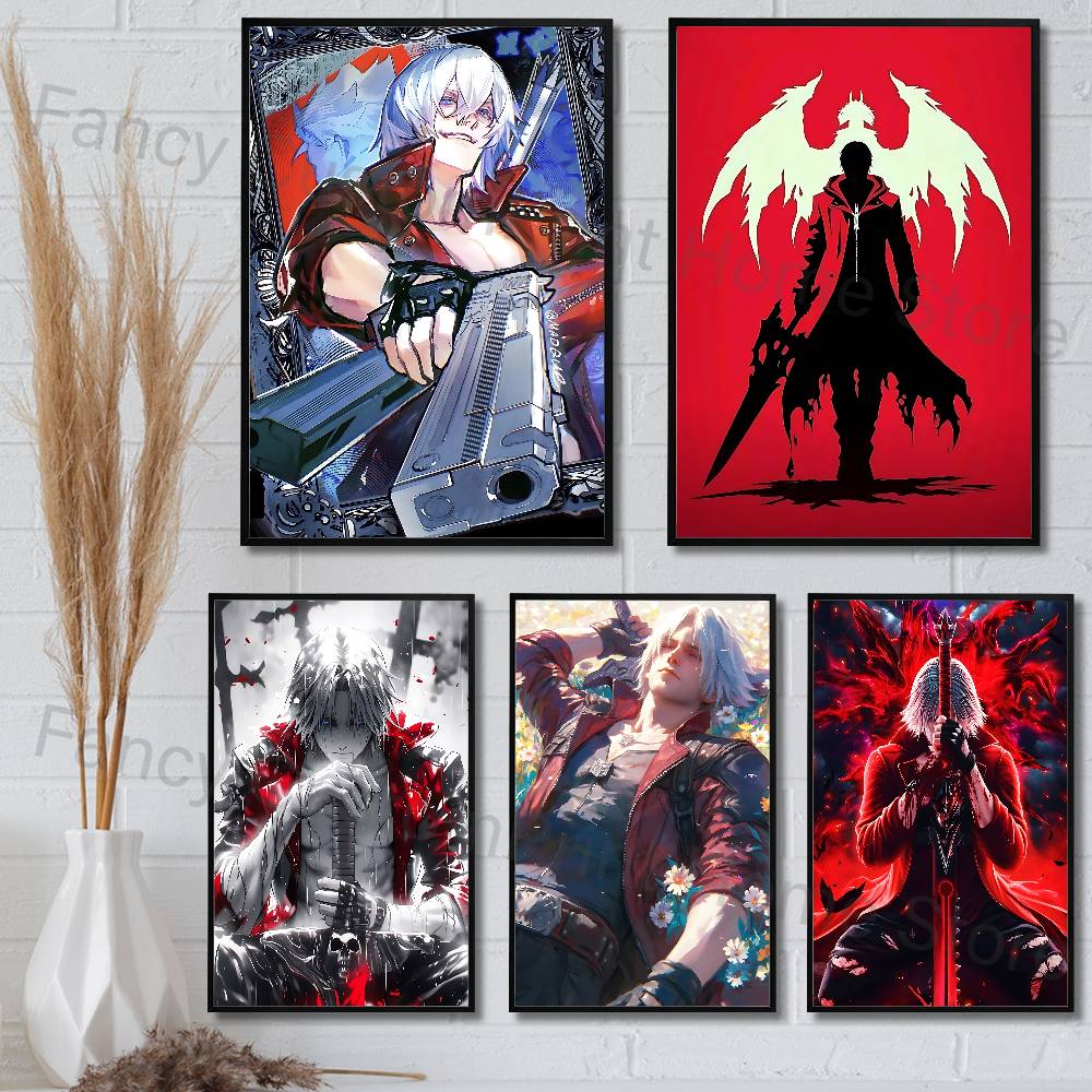 Retro Gaming Art - D-Devil May C-Cry Game Poster Stiker