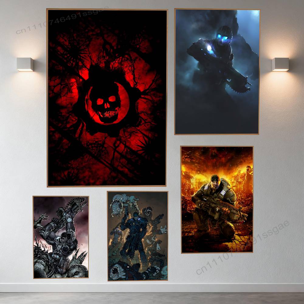 Retro Gaming Art - Poster Game G-Gears Of W-War Stiker