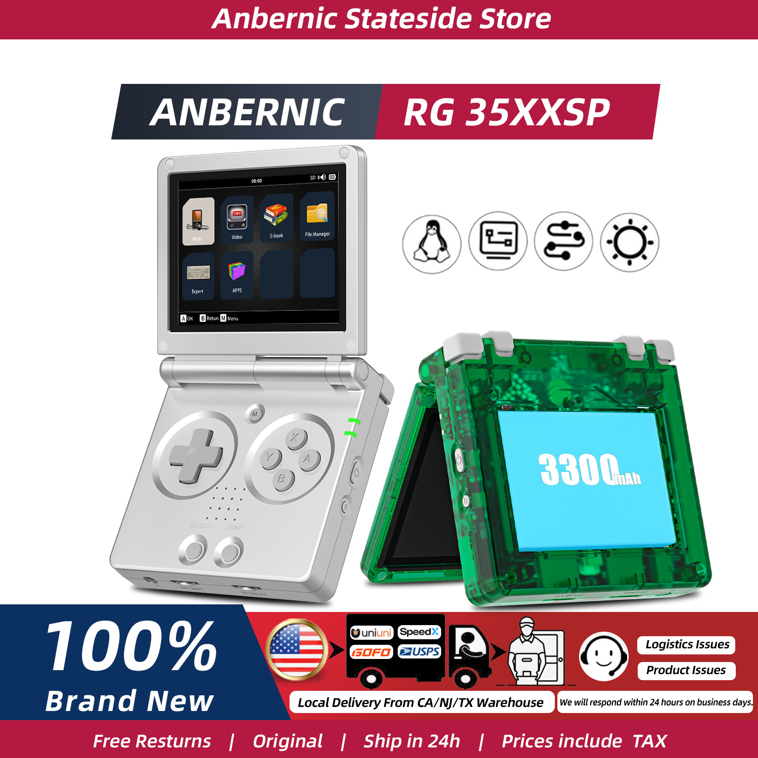 ANBERNIC RG35XXSP FILP Konsol  - Retro Gaming Years ulasan dan harga