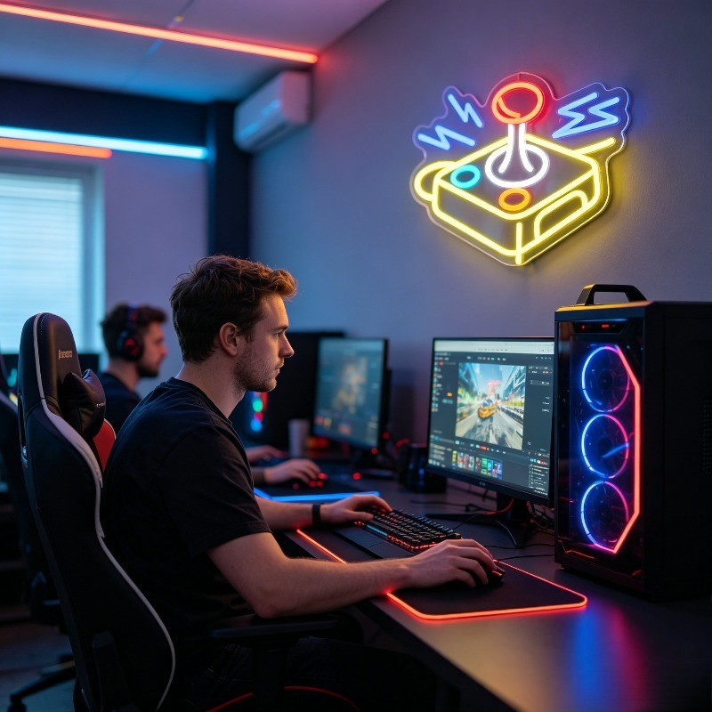 Lampu Neon LED Joystick Arcade - Retro Gaming Art ulasan dan harga