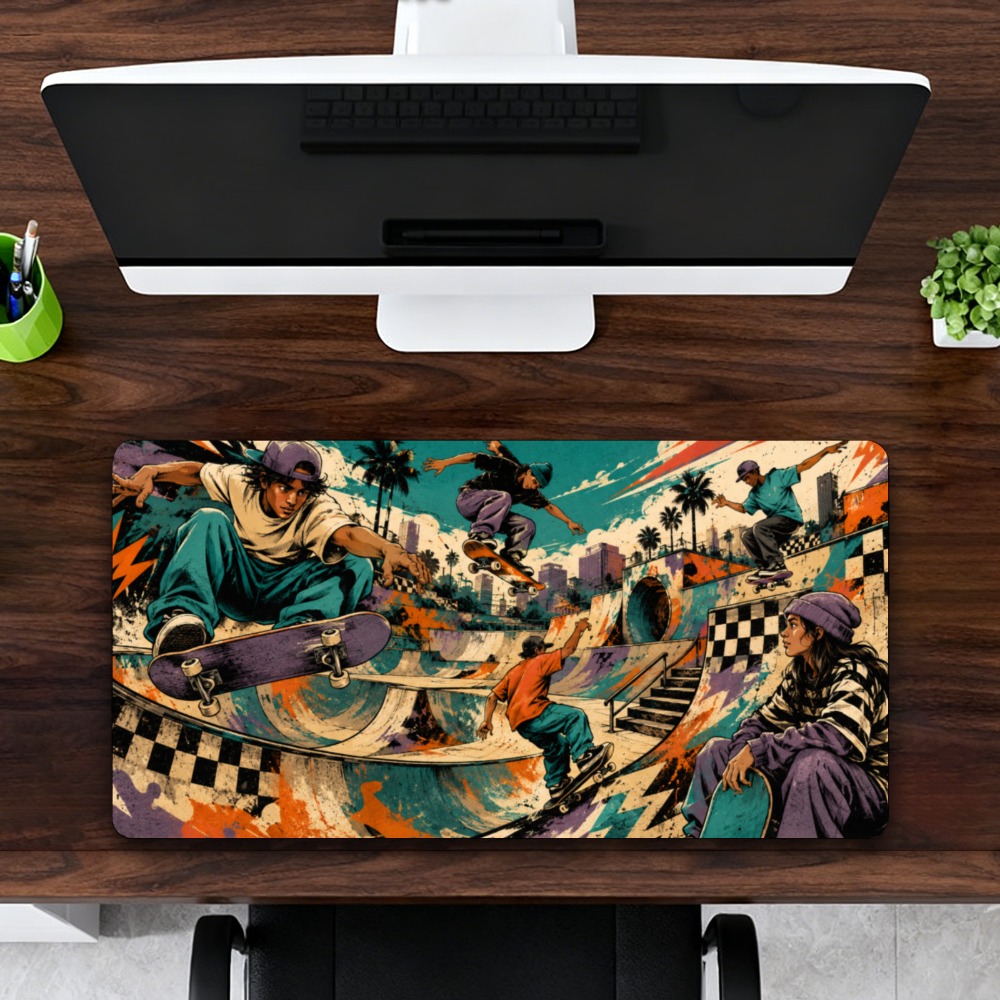 Alas meja taman skateboard ker - Retro Gaming Art ulasan dan harga